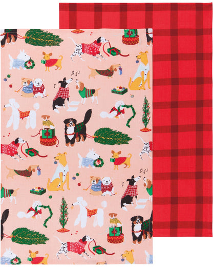 Dishtowel Set Holiday Hounds, 2-pk