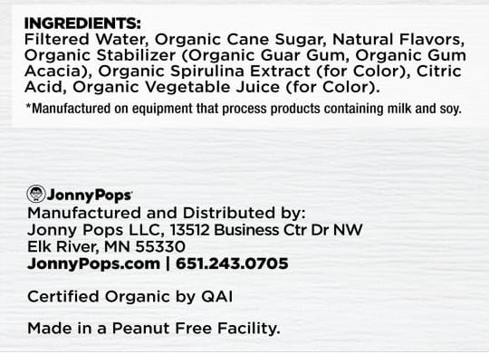 Jonny Pops Popsicles Cotton Candy Cloud, Organic *FROZEN*