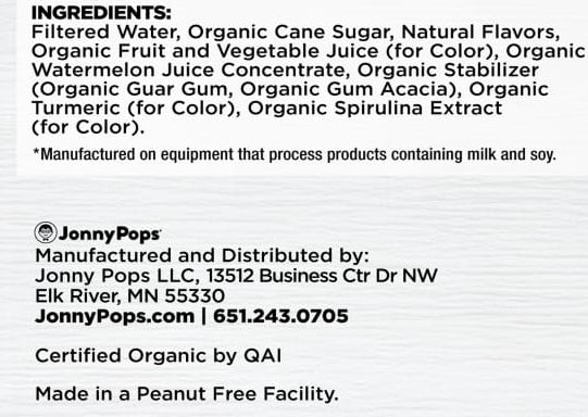 Jonny Pops Popsicles Watermelon, Organic *FROZEN*