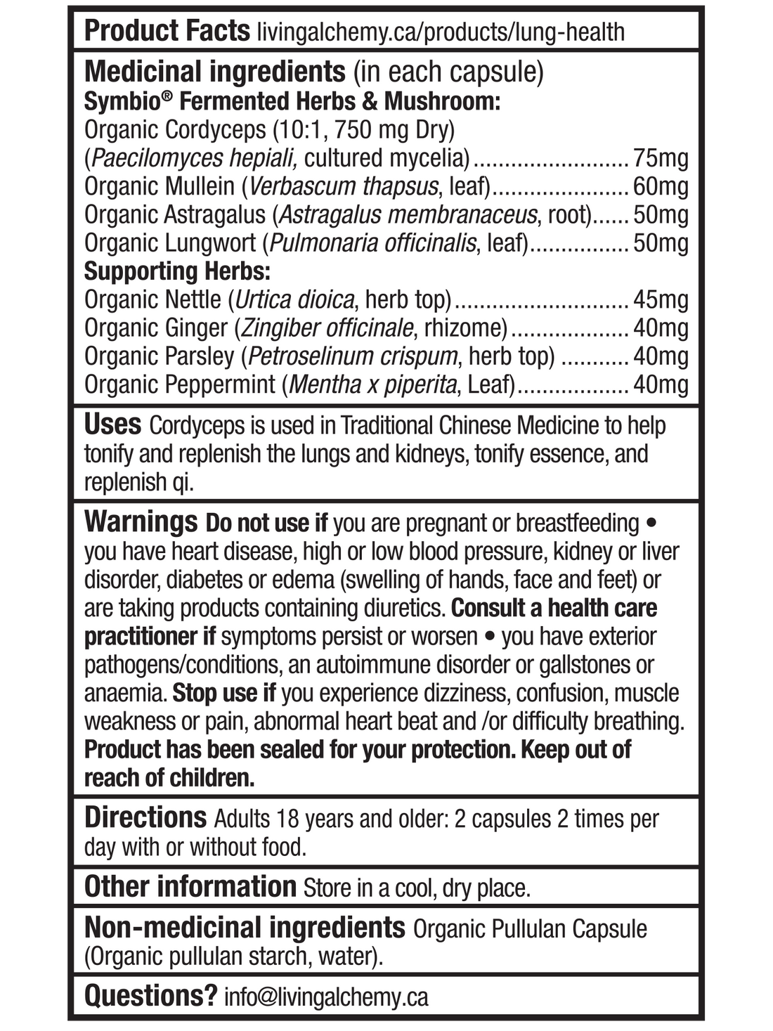 Herbal Synergy LUNG HEALTH+ Fermented Blend