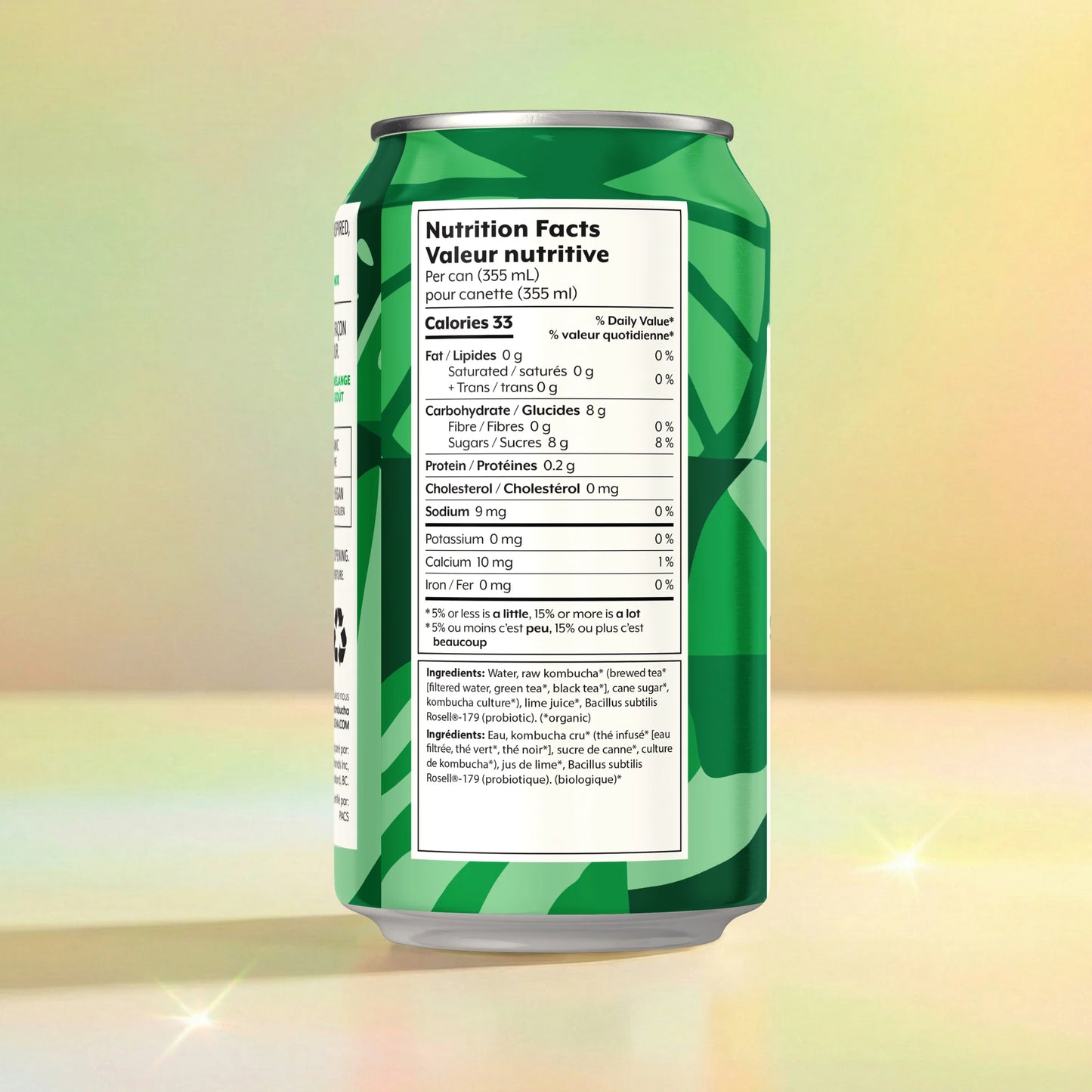 Wild Tea Kombucha Hard Lime (Org) *REFRIGERATED*