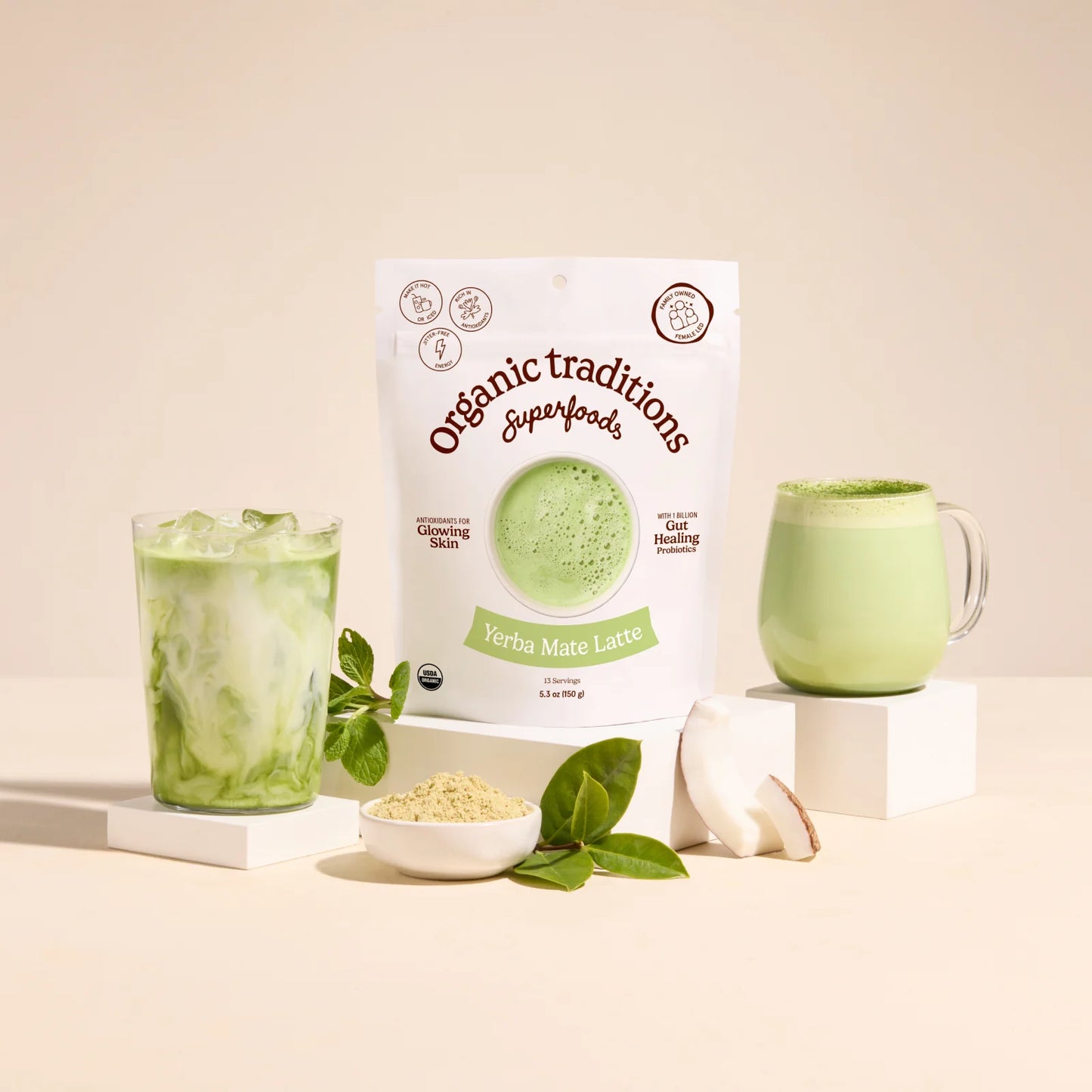 Organic Traditions Matcha Latte Yerba Mate Mint