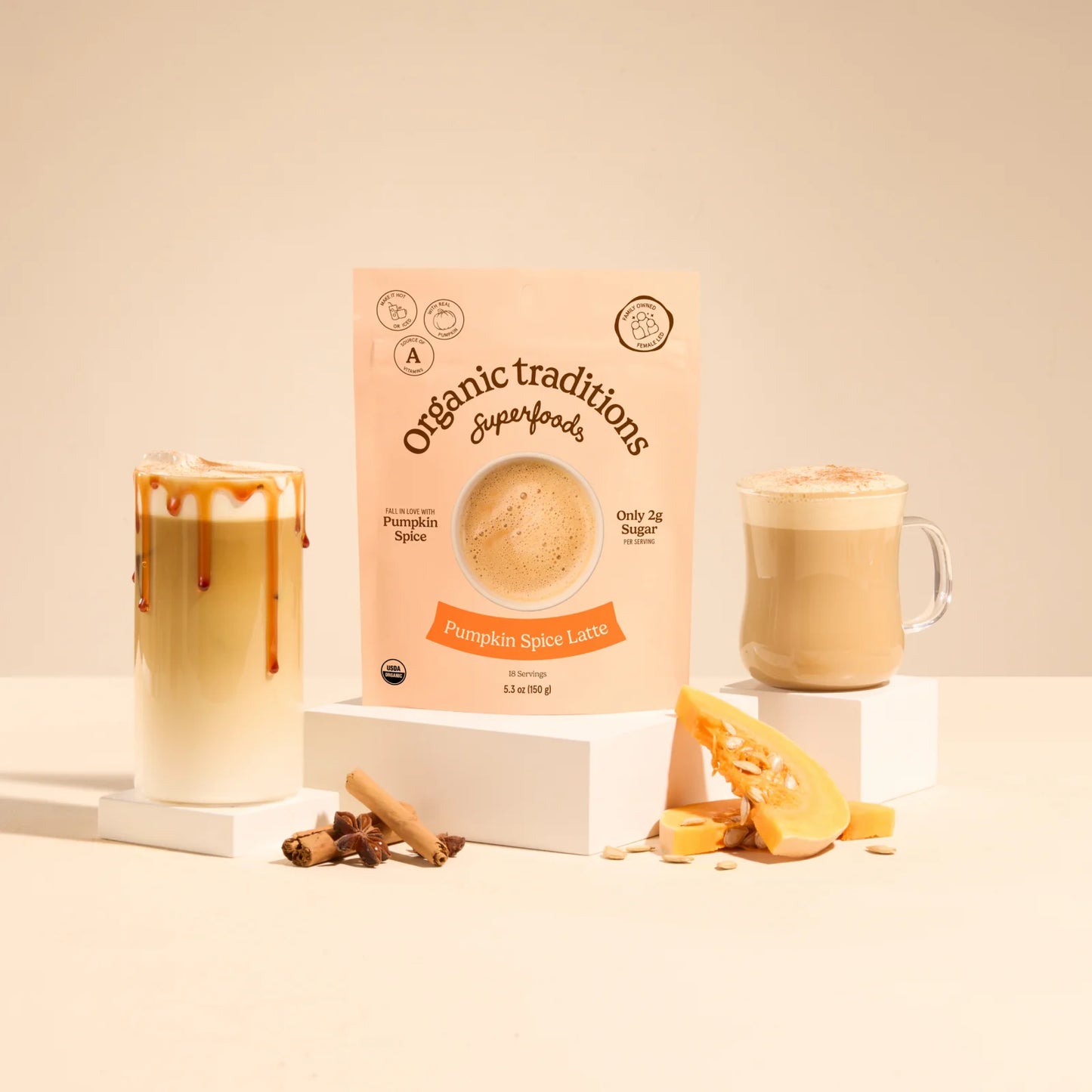 Organic Traditions Coffee Latte Pumpkin Spice