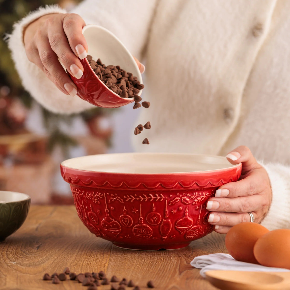 Mason Cash Deck the Halls Mixing Bowl 1.1L, Red