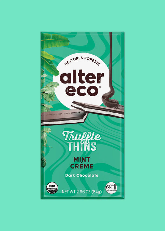 Alter Eco Truffle Thins Mint Creme Dark Chocolate Organic FT