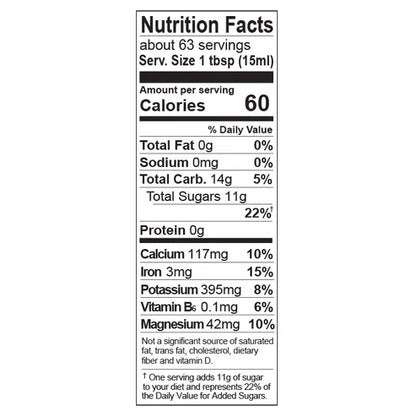 Molasses Blackstrap Unsulphured, Organic & Fair Trade