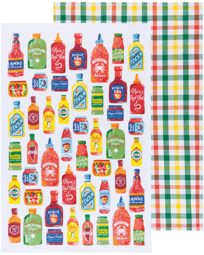 Dishtowel Set Hot Sauce, 2-pk