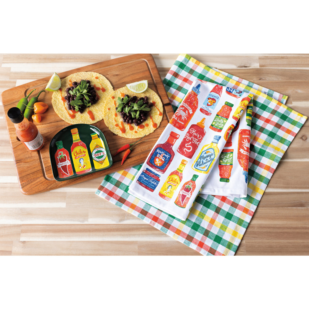 Dishtowel Set Hot Sauce, 2-pk