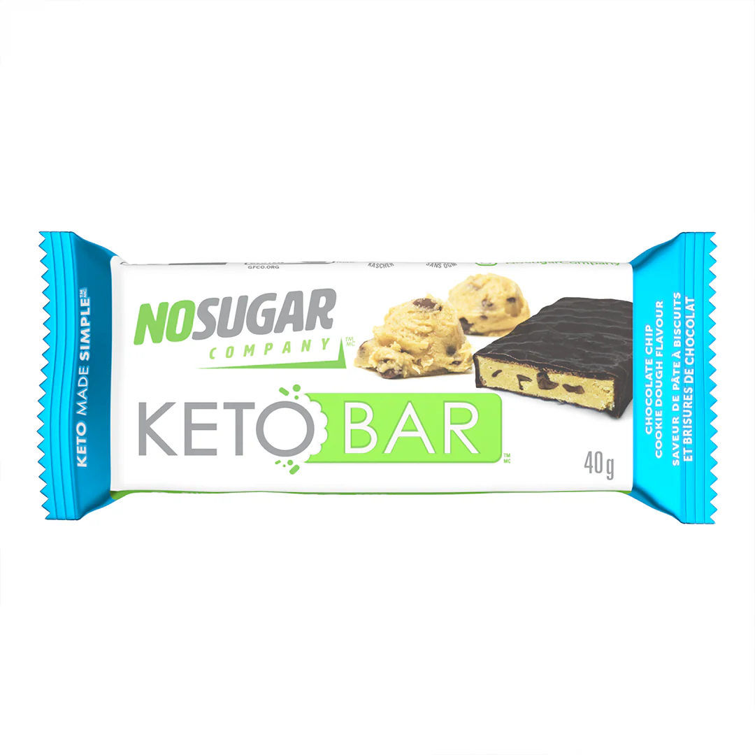 No Sugar Keto Bar Chocolate Chip Cookie Dough