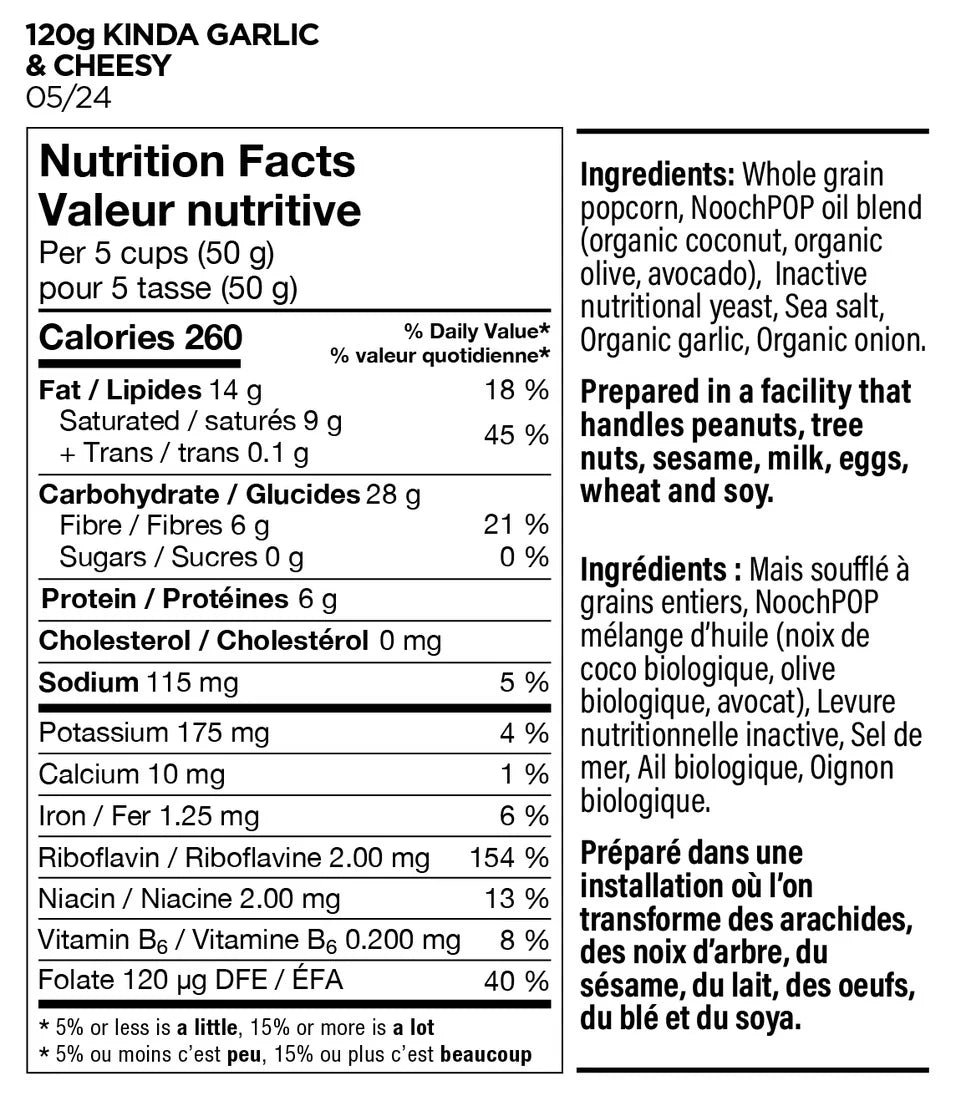 NoochPop Popcorn Kinda Garlic & Cheesy