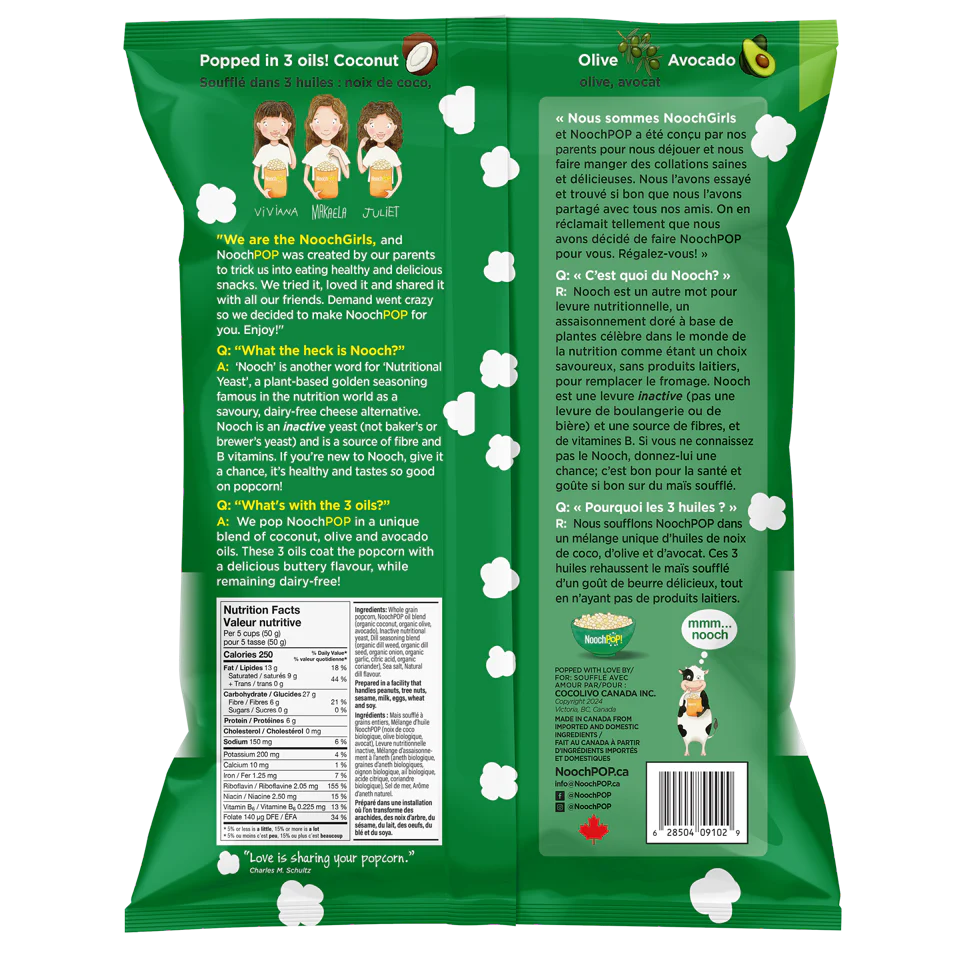 NoochPop Popcorn Kinda Dill Pickled & Cheesy