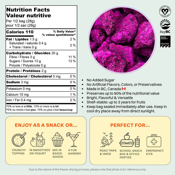 Dragon Fruit, Freeze-Dried