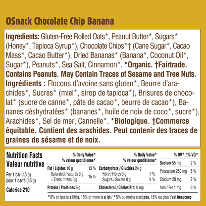 OSnack Chocolate Chip Banana Bar