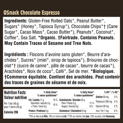 OSnack Chocolate Chip Espresso Bar