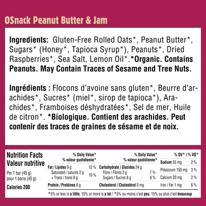 OSnack Peanut Butter & Jam Bar