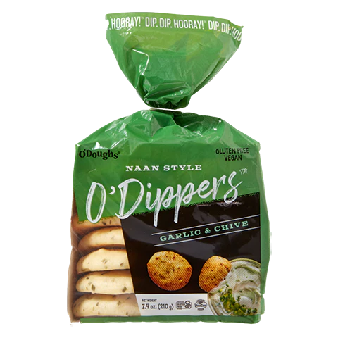 O'Dippers Naan Style Bites, Garlic & Chive (GF) (V) *FROZEN*