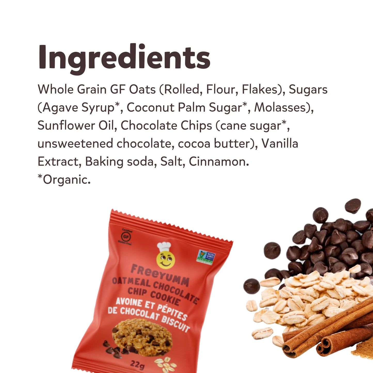 FreeYumm Oatmeal Chocolate Chip Soft Baked Cookies (GF) (DF)