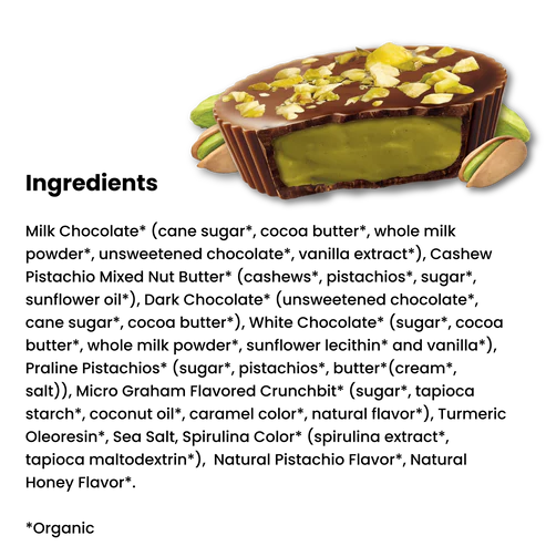 Chocxo Milk Chocolate Dubai Style Pistachio Cups (Org) - LE
