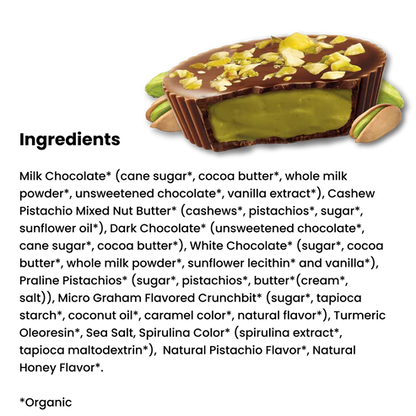Chocxo Milk Chocolate Dubai Style Pistachio Cups (Org) - LE