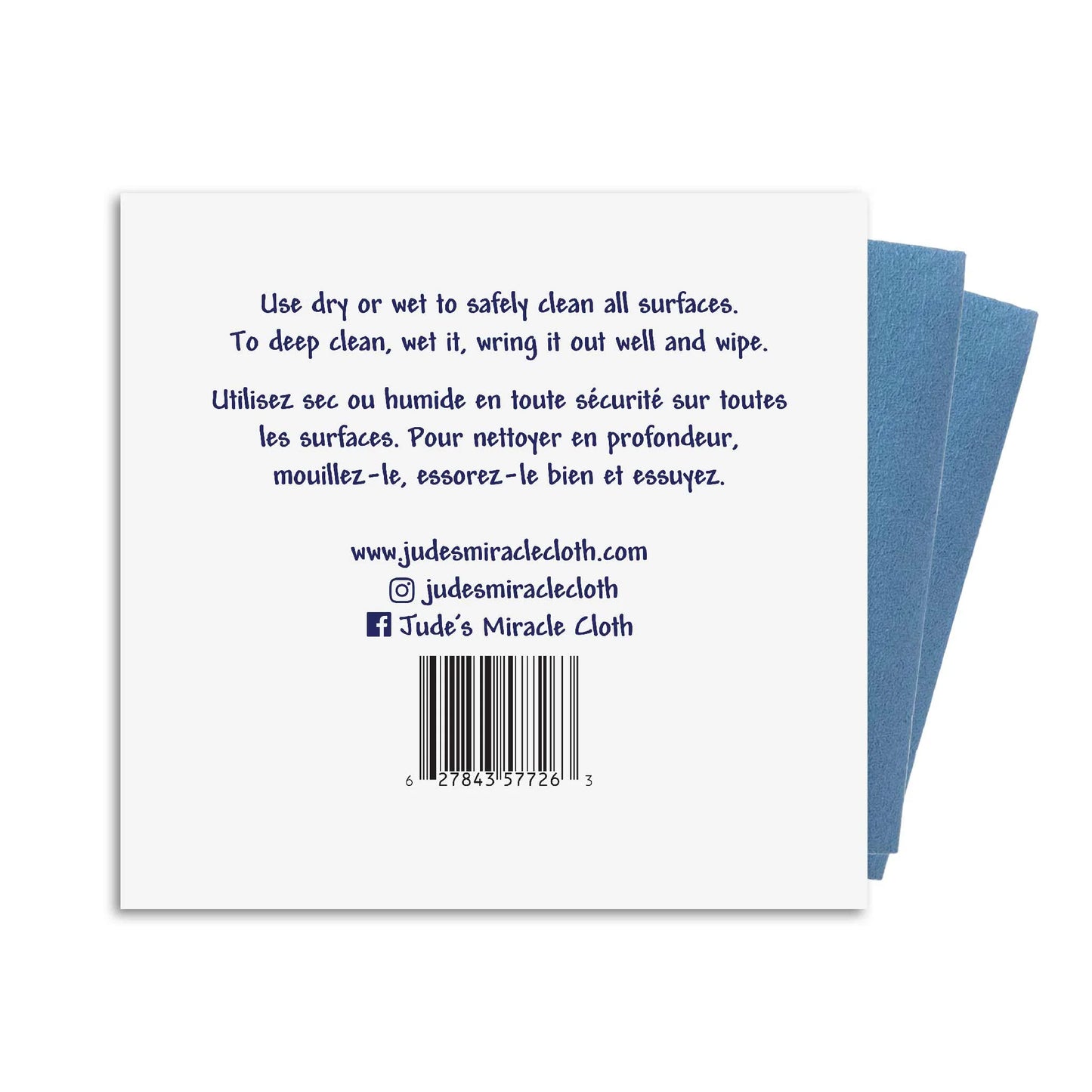 Jude's Miracle Cloth Screen & Lens Wipes, Blue 2-PK