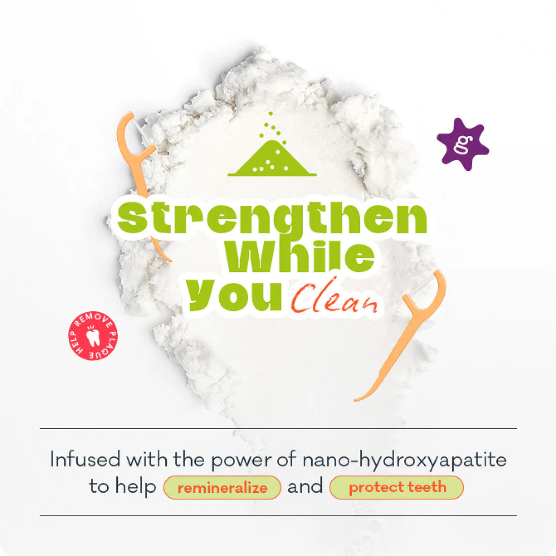Grin Floss Picks - Hydroxyapatite Infused Peach
