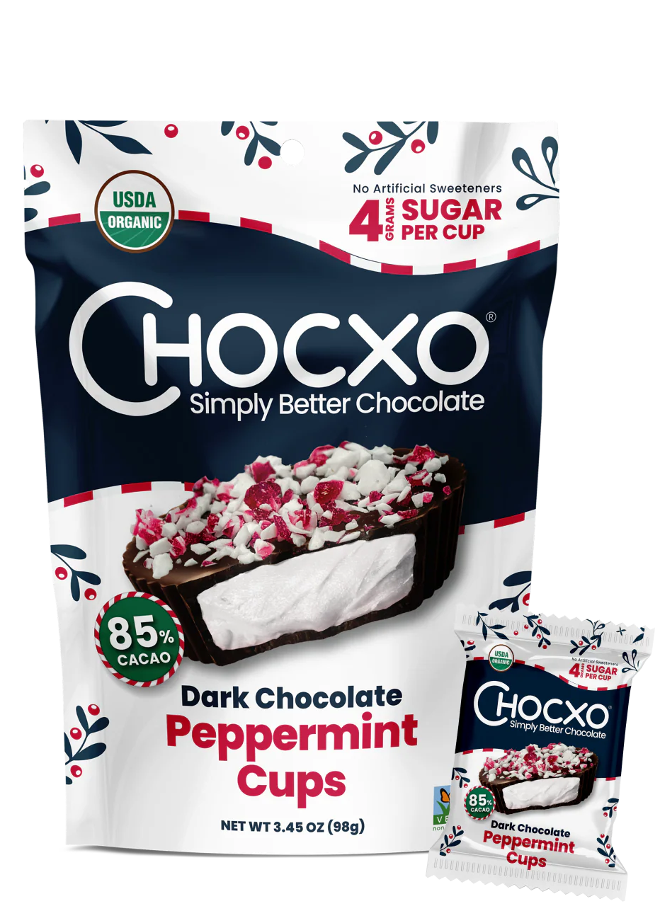 Chocxo Dark Chocolate Peppermint Cups (Org) - LE
