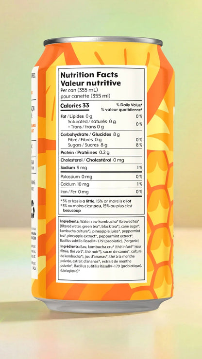 Wild Tea Kombucha Pineapple Mojito (Org)