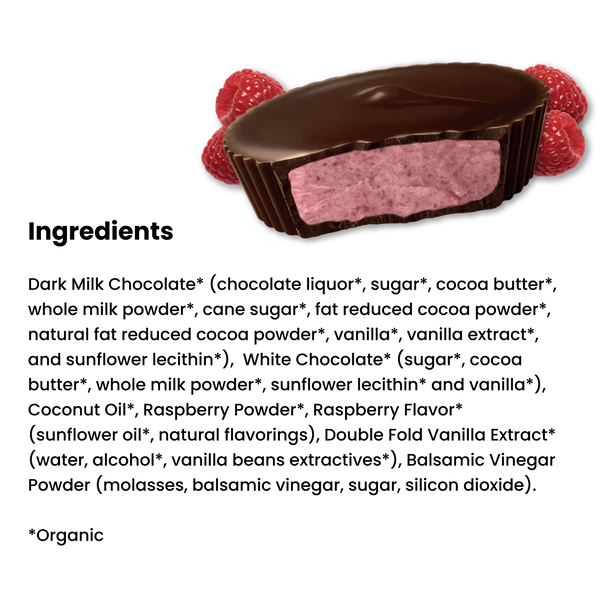 Chocxo Dark Milk Chocolate Raspberry Crème Cups (Org) - LE