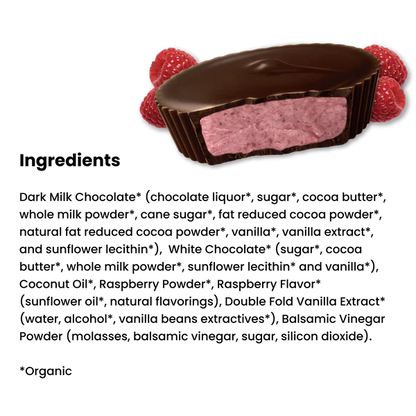 Chocxo Dark Milk Chocolate Raspberry Crème Cups (Org) - LE