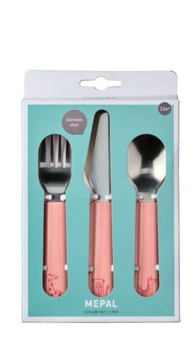 Mepal Mio Childrens Cutlery Pink, Set of 3