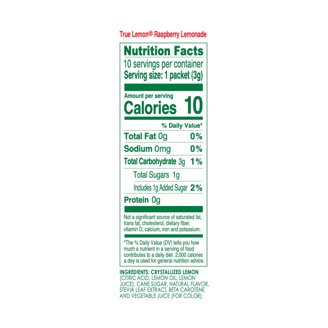 True Lemon Raspberry Lemonade Packets