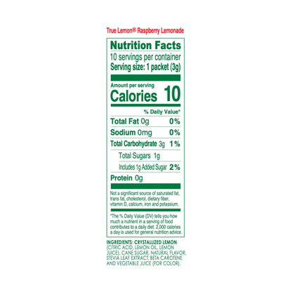 True Lemon Raspberry Lemonade Packets