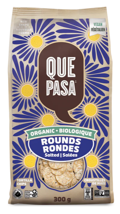 Que Pasa Salted Rounds Tortilla Chips, Organic