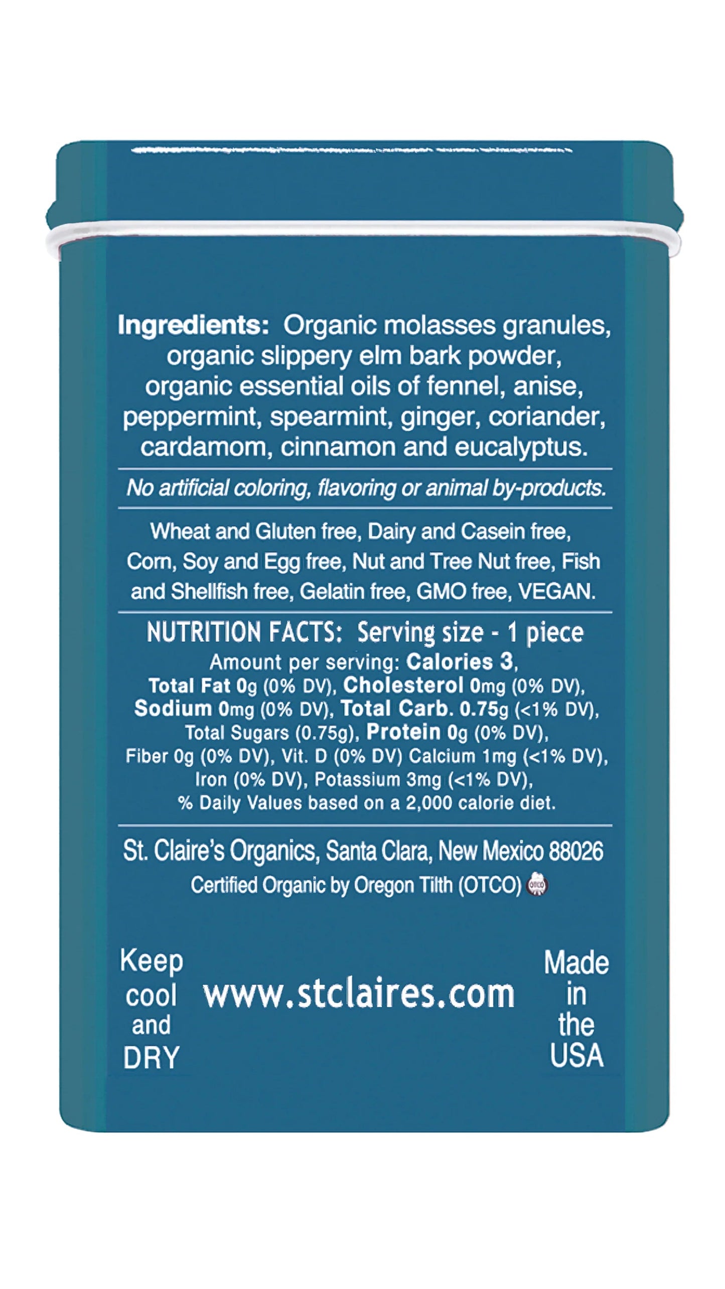 St. Claire's Tummy Soother Pastilles, Organic