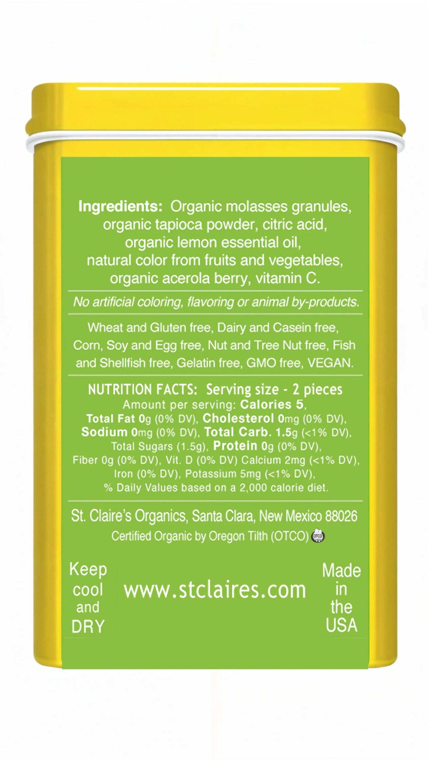 St. Claire's Sour Lemon Tarts, Organic