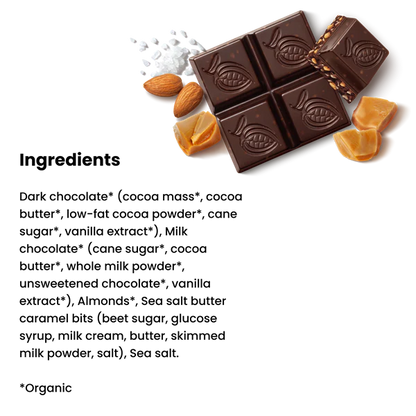 Chocxo Dark Milk Chocolate Toffee, Almond & Sea Salt Snaps (Org)