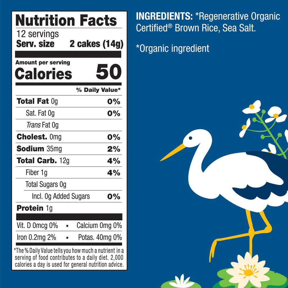 Thin Brown Rice Cakes, Lightly Salted Organic GF
