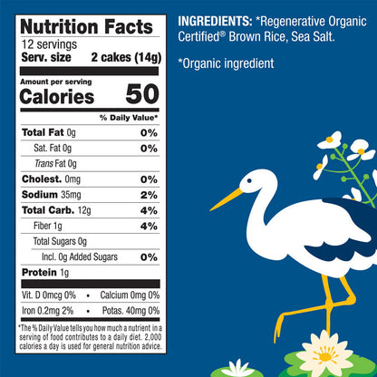 Thin Brown Rice Cakes, Lightly Salted Organic GF