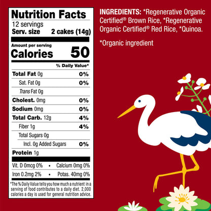 Thin Brown Rice Cakes, Red Rice & Quinoa Organic GF