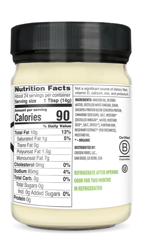 Vegan Mayonnaise, with 100% Avocado Oil, Glass Jar