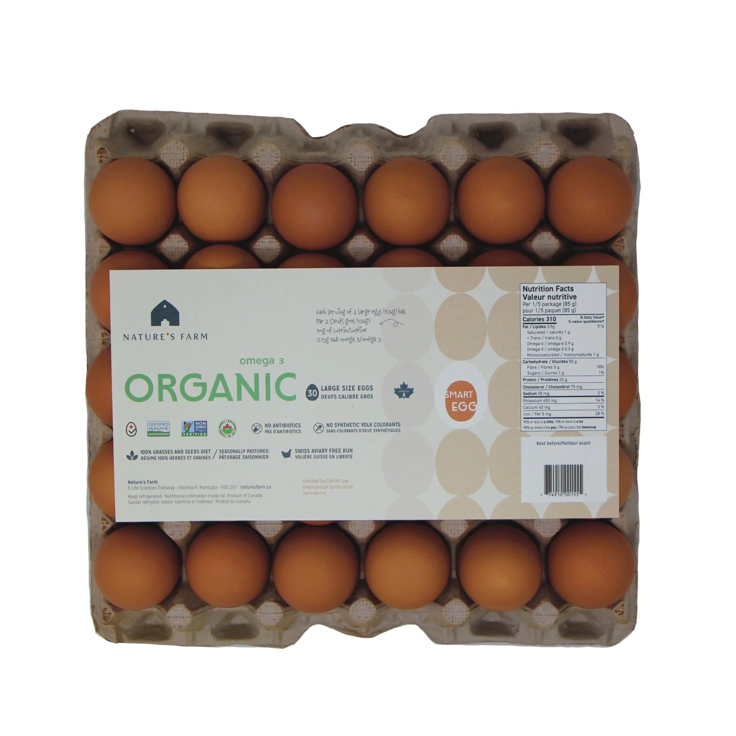 Eggs Large Organic, 30 Pack *REFRIGERATED*