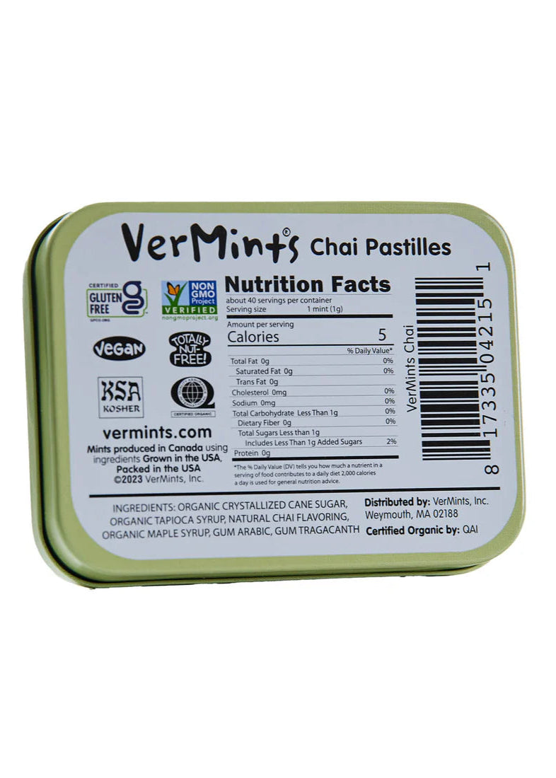 VerMints Chai Pastilles, Organic