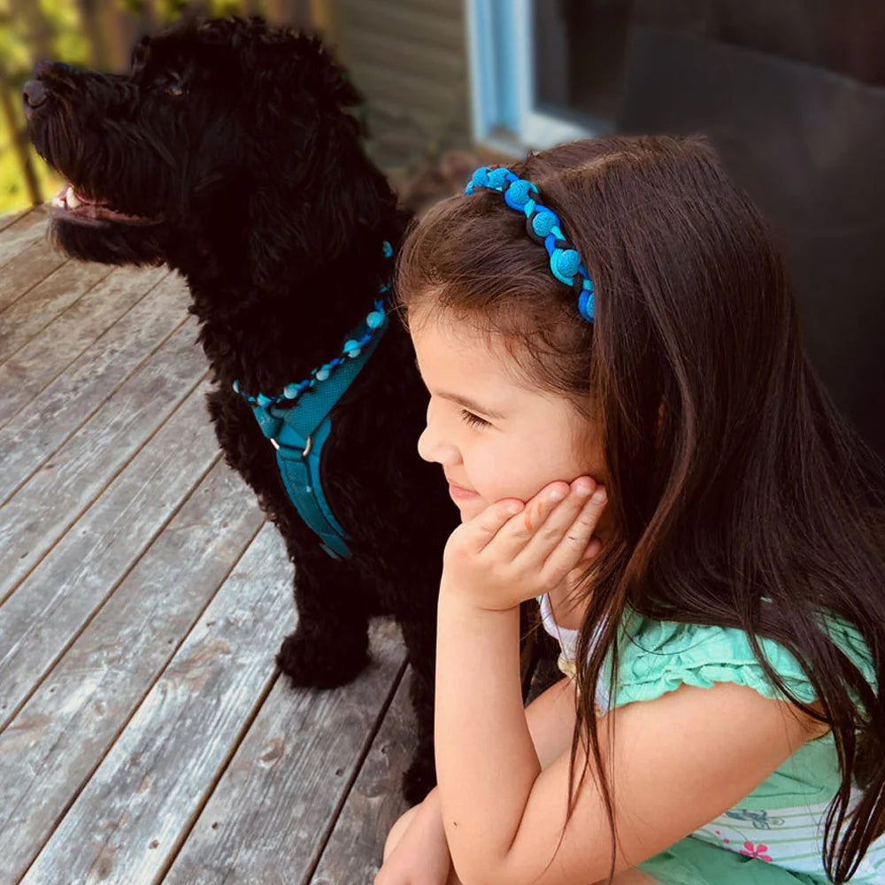 Atlantick Lava Bead Dog Collar & Hair Band