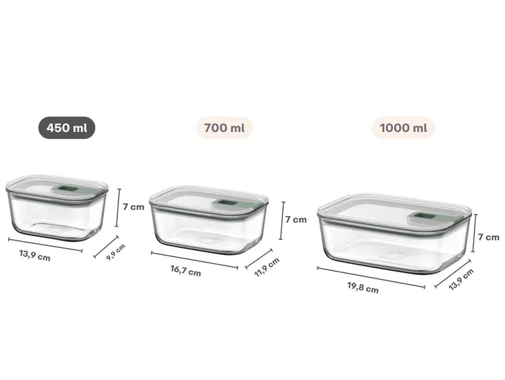 Mepal EasyClip 2.0 Glass Food Box 450ml Nordic Sage