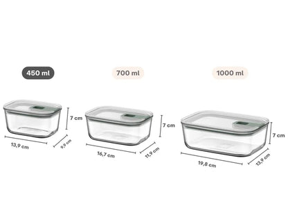 Mepal EasyClip 2.0 Glass Food Box 450ml Nordic Sage