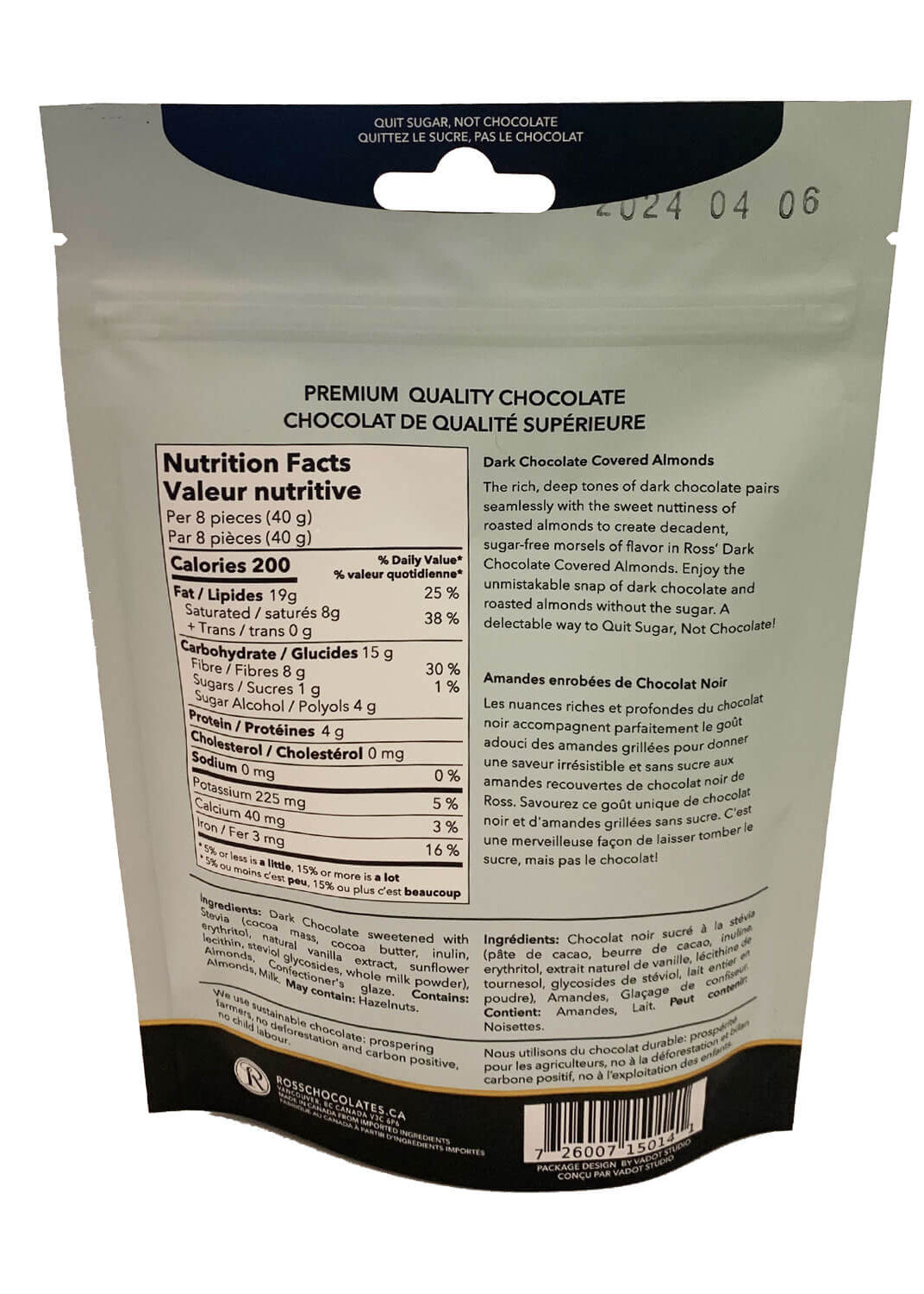 Dark Chocolate Covered Almonds NSA