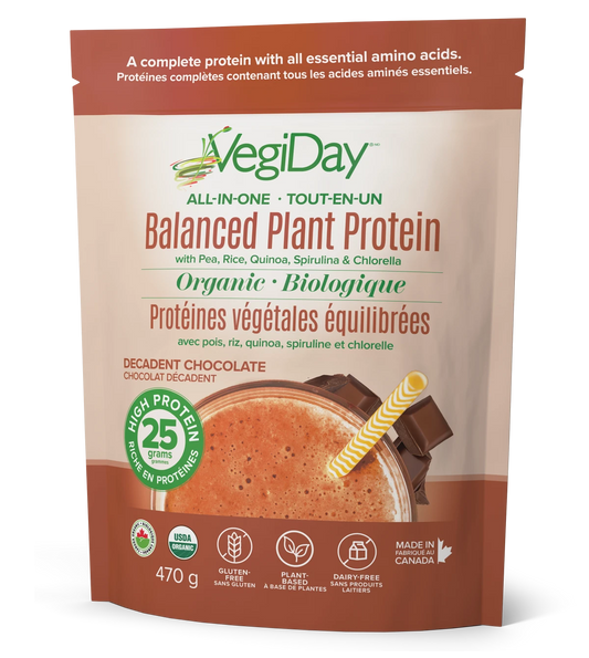 VegiDay All-in-one Balanced Plant Protein, Decadent Chocolate 470g