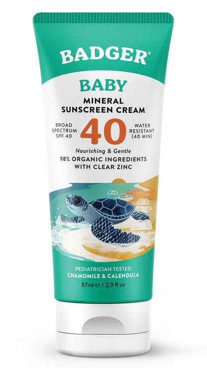 Badger Natural Mineral Sunscreen Cream SPF40 Baby