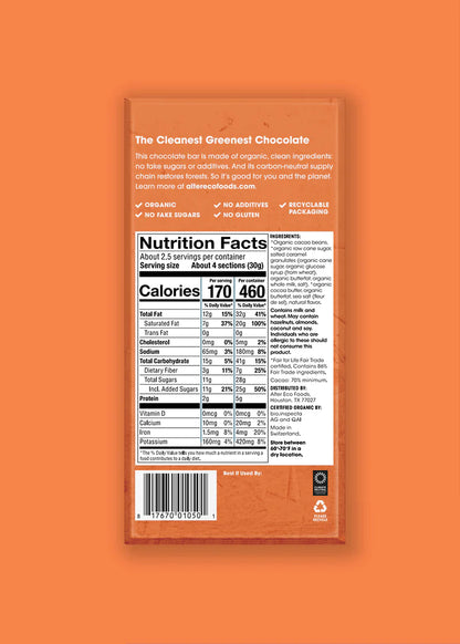 Alter Eco Burnt Caramel 70% Dark Chocolate Organic FT
