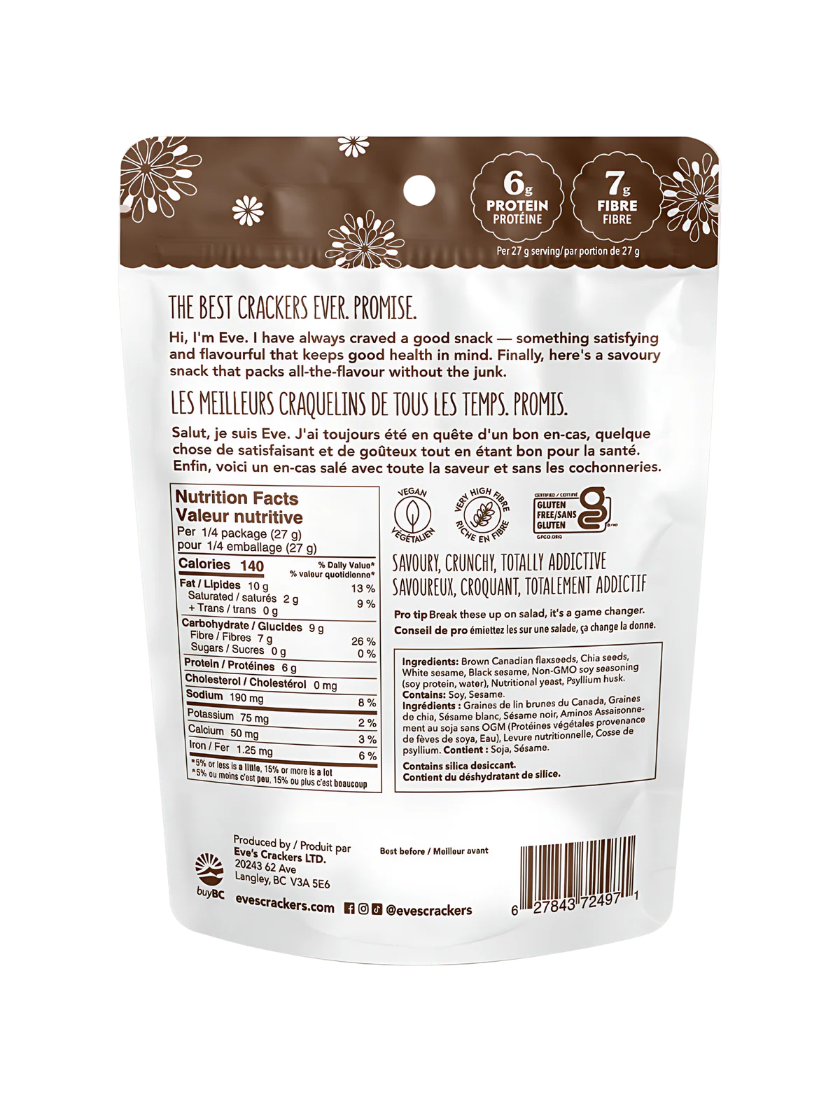 Eve's Seed Crackers, Black Sesame (GF)